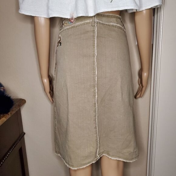 Vintage Pre-owned Gerard Darel Embroidered pencil midi skirt - Picture 5 of 14